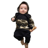 2PCS Set Baby Camouflage Outfit Hoodie Tops + Long Pants