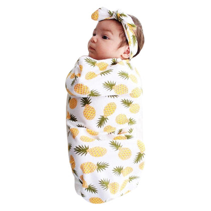 Assorted Designs Muslin Swaddle with Headband