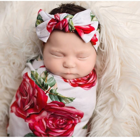 Rose Printed Sleeping Baby Blanket